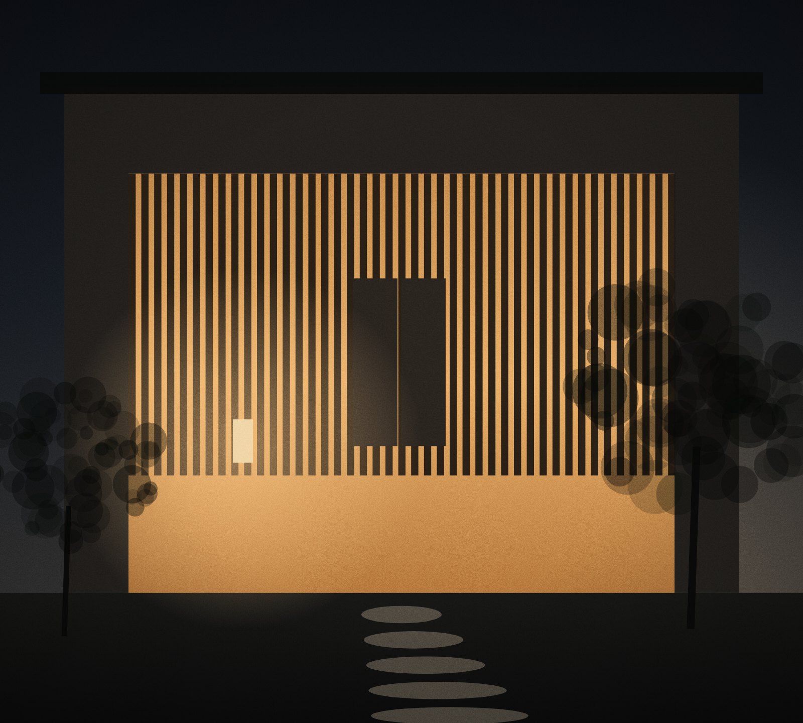 Illustrative accommodation entrance; not an actual property